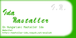 ida mastaller business card
